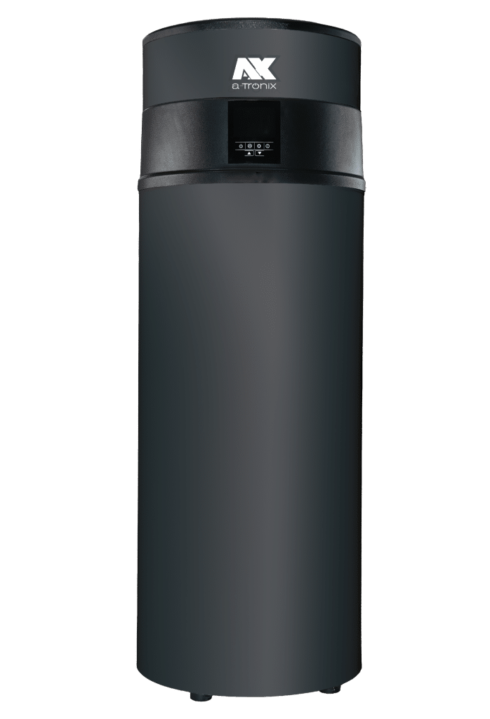 Weiße Brauchwasser-Wärmepumpe von a-TroniX.