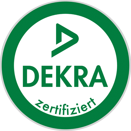 Zertifizierungssiegel von DEKRA.